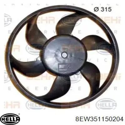 8EW 351 150-204 HELLA ventilador elétrico de esfriamento montado (motor + roda de aletas direito)