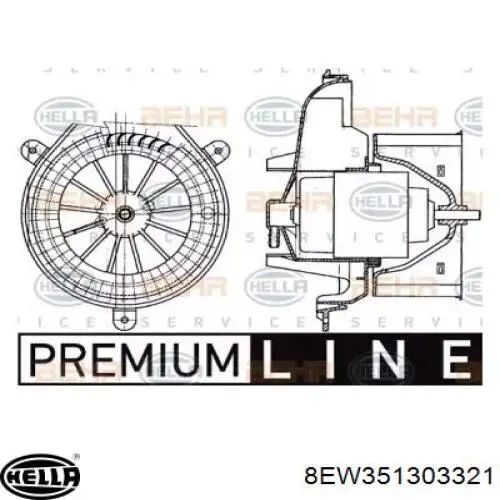 Вентилятор печки 8EW351303321 HELLA