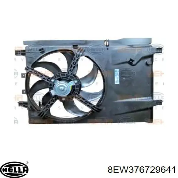 Difusor de radiador, ventilador de refrigeración, condensador del aire acondicionado, completo con motor y rodete 8EW376729641 HELLA