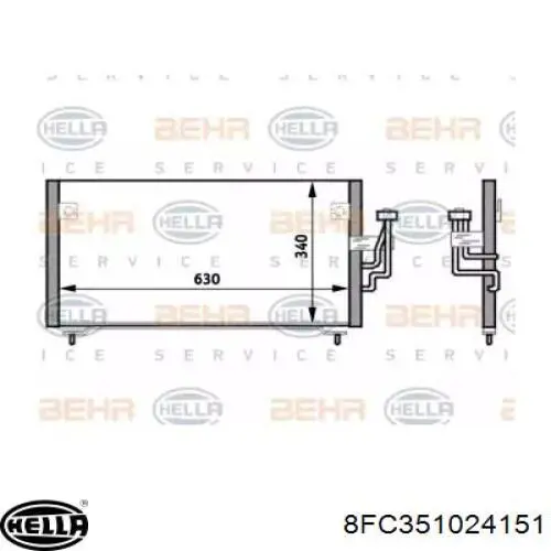 Радиатор кондиционера 8FC351024151 HELLA