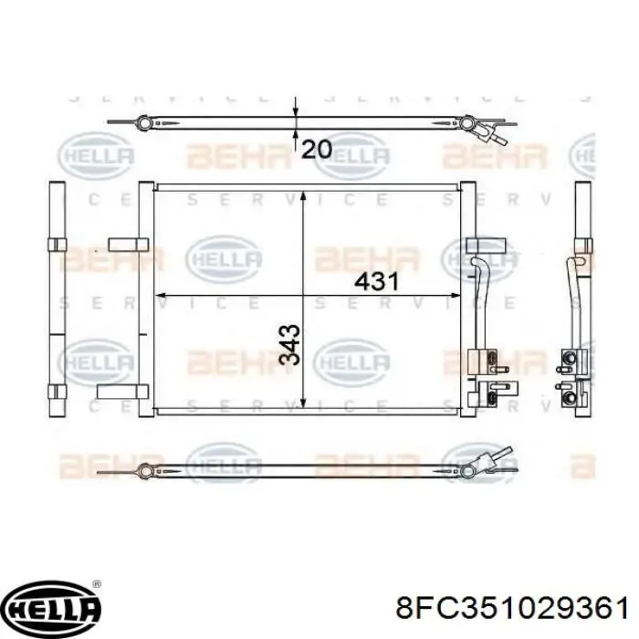 Радиатор кондиционера 5010514383 Renault (RVI)