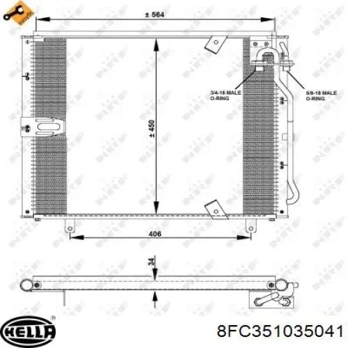 Condensador aire acondicionado 8FC351035041 HELLA