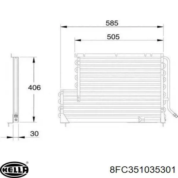  Радиатор кондиционера Volvo 740 