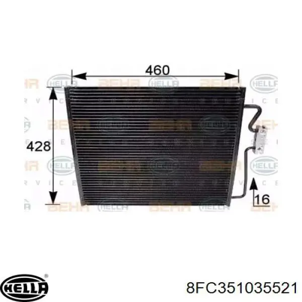 8FC351035521 HELLA радиатор кондиционера