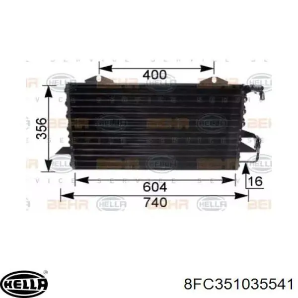 8FC351035541 HELLA радиатор кондиционера