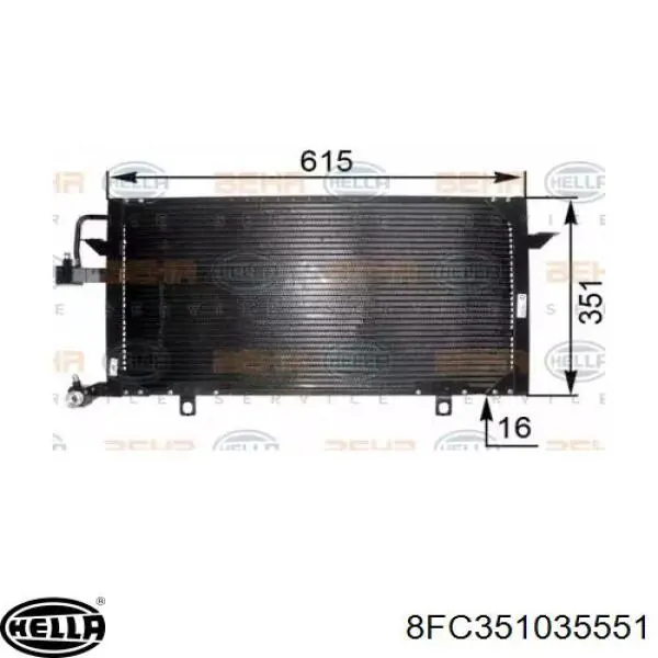 8FC351035551 HELLA радиатор кондиционера
