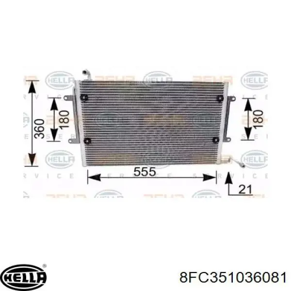 8FC351036081 HELLA радиатор кондиционера