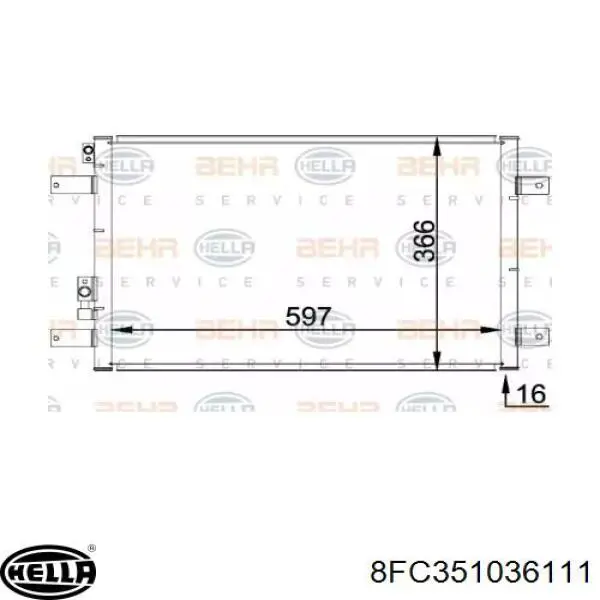 8FC351036111 HELLA радиатор кондиционера