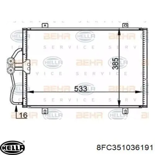 Радиатор кондиционера 8671017608 Renault (RVI)