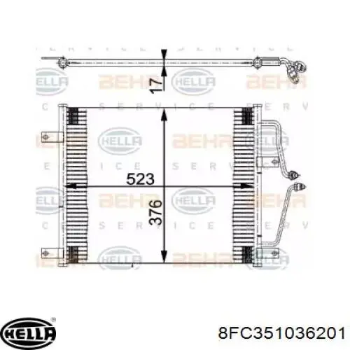 Радиатор кондиционера 8FC351036201 HELLA