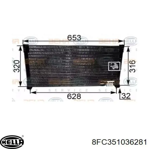 8FC351036281 HELLA радиатор кондиционера
