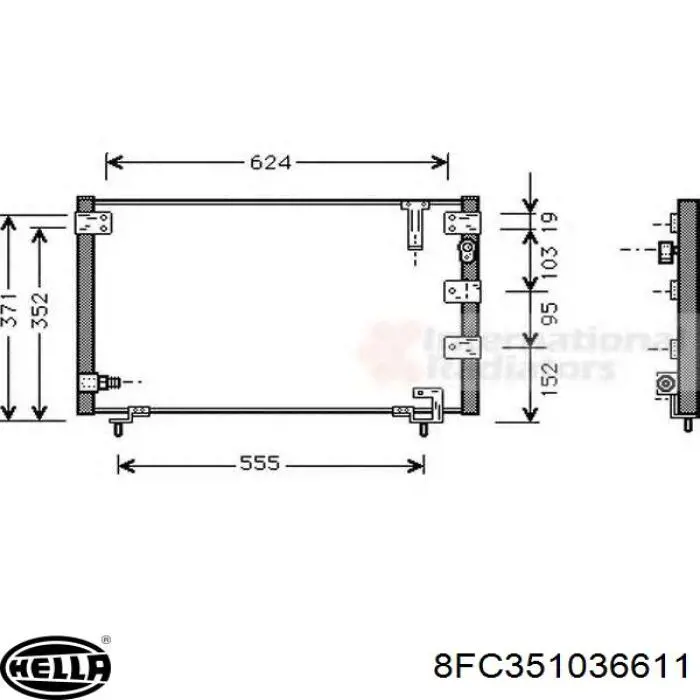 Радиатор кондиционера 8FC351036611 HELLA