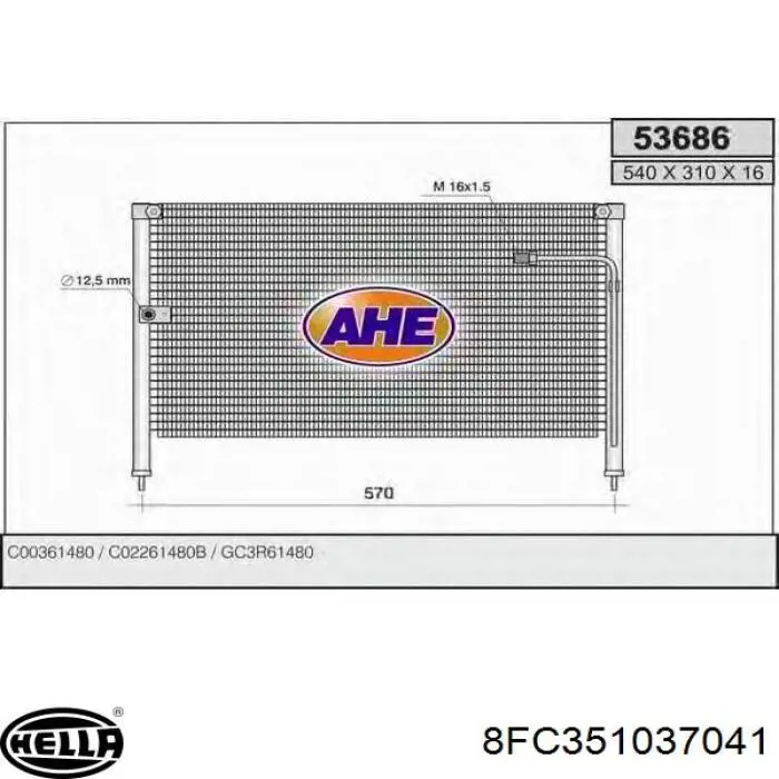 Compre 8FC351037041 HELLA Radiador de aparelho de ar condicionado