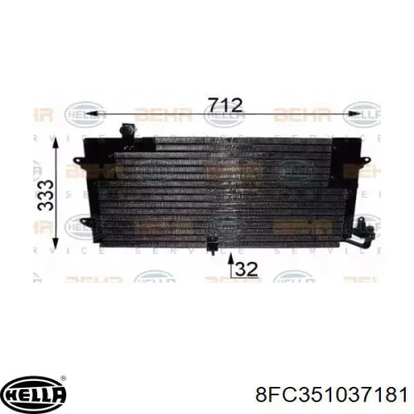 8FC351037181 HELLA радиатор кондиционера