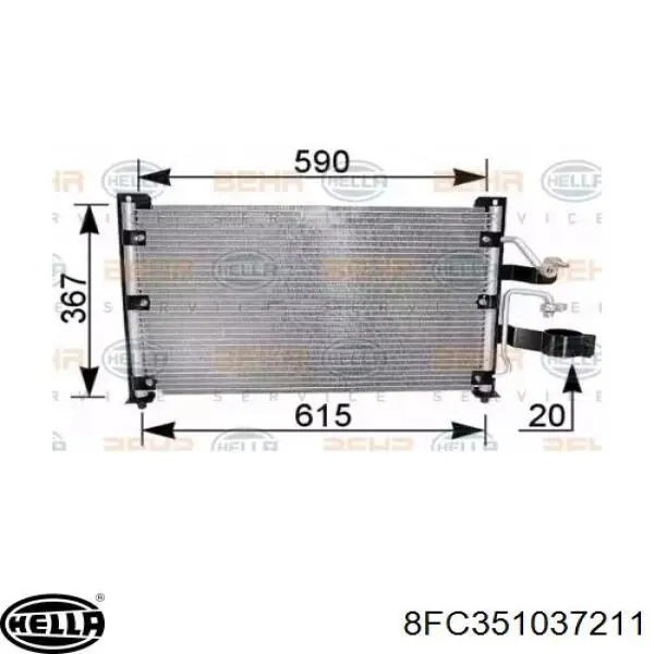 8FC351037211 HELLA радиатор кондиционера