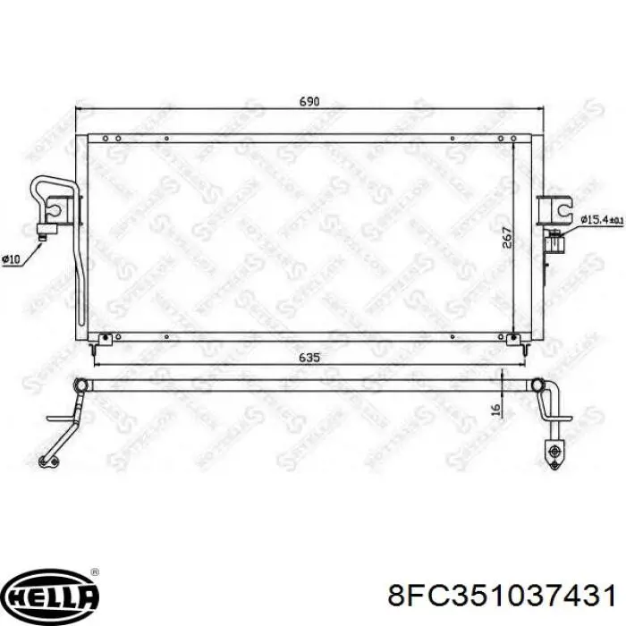 Радиатор кондиционера FP74K194AV AVA