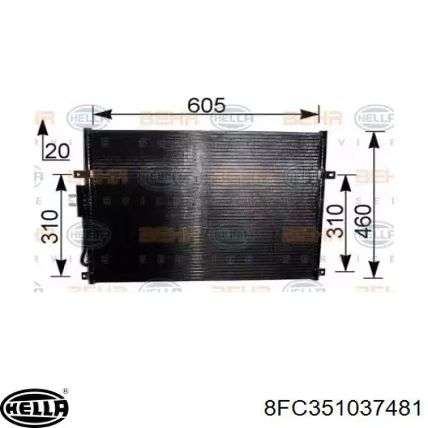 8FC351037481 HELLA радиатор кондиционера