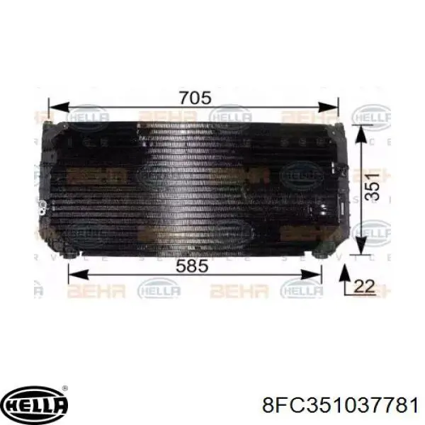 Радиатор кондиционера 8FC351037781 HELLA