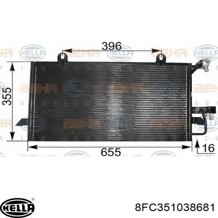 8FC351038681 HELLA радиатор кондиционера