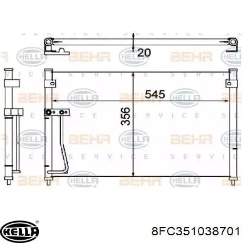 Радиатор кондиционера 8FC351038701 HELLA