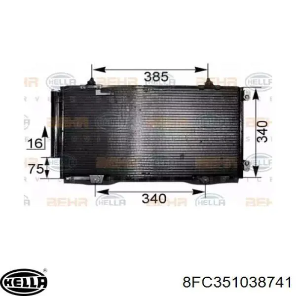 8FC351038741 HELLA радиатор кондиционера
