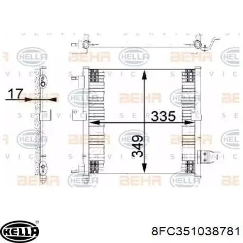 Радиатор кондиционера 8FC351038781 HELLA