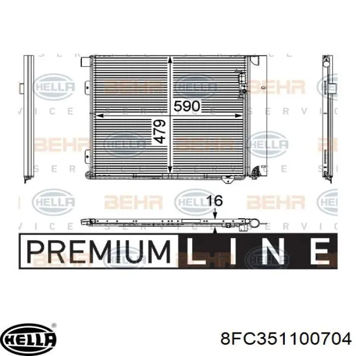 Радиатор кондиционера 8FC351100704 HELLA