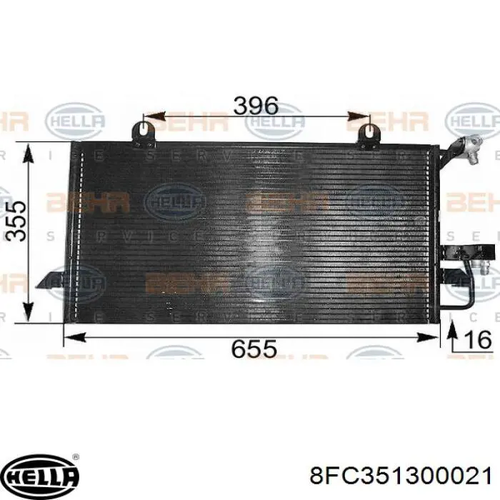 8FC351300021 HELLA радиатор кондиционера