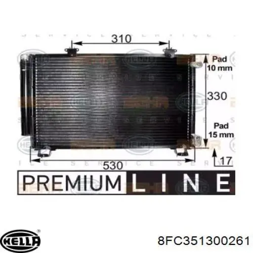 Радиатор кондиционера 8FC351300261 HELLA