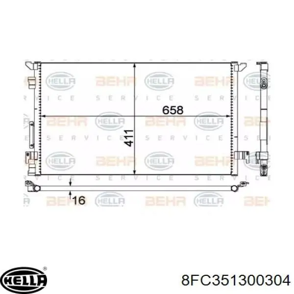 Радиатор кондиционера 8FC351300304 HELLA