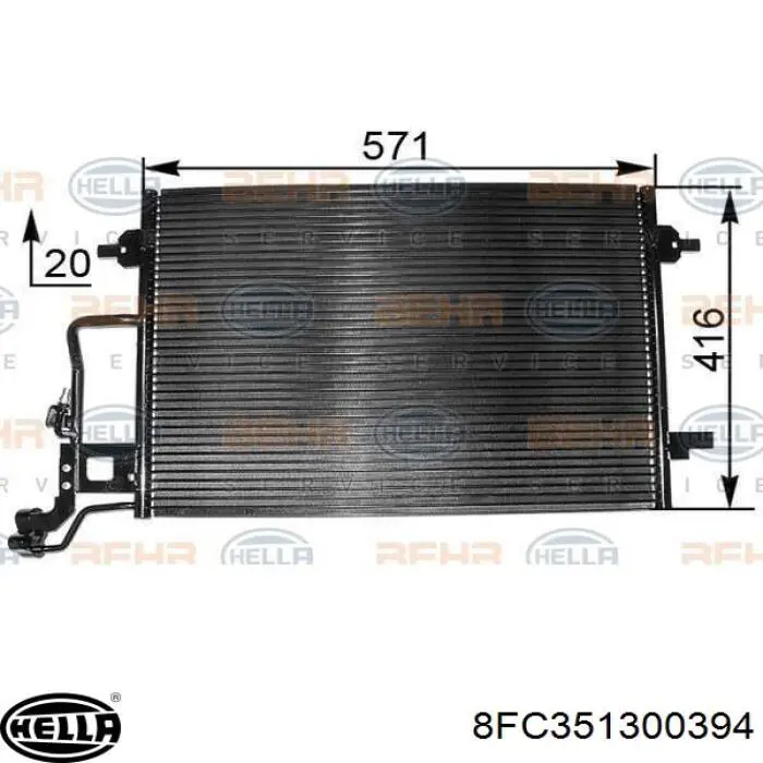 8FC351300394 HELLA радиатор кондиционера