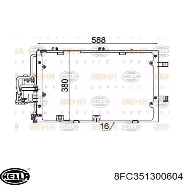 Радиатор кондиционера 8FC351300604 HELLA