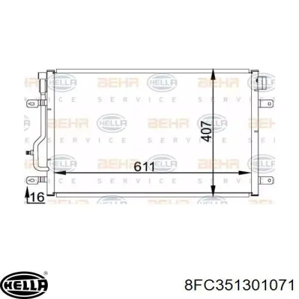 Радиатор кондиционера 8FC351301071 HELLA