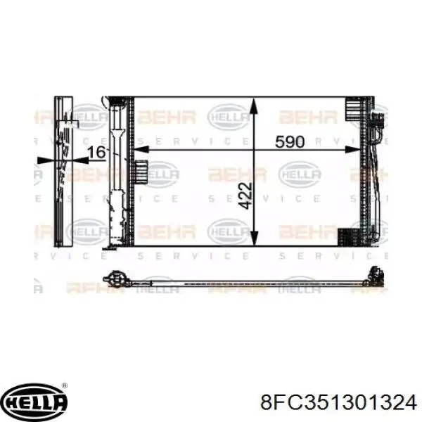 Радиатор кондиционера 8FC351301324 HELLA