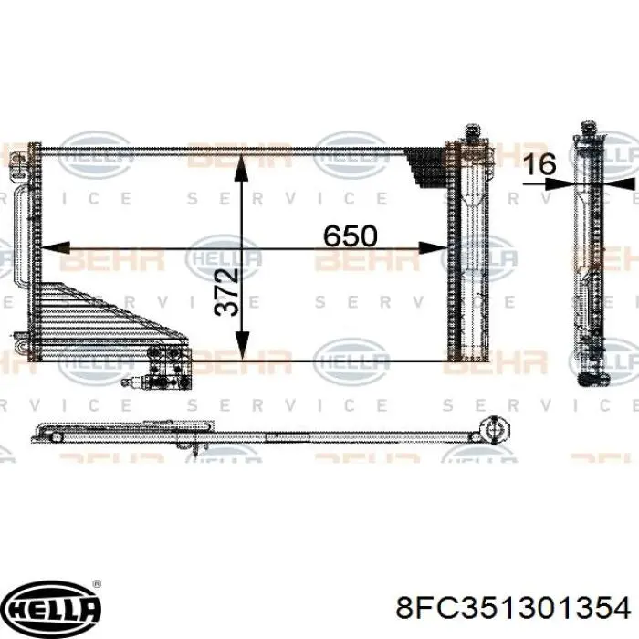 8FC351301354 HELLA радиатор кондиционера