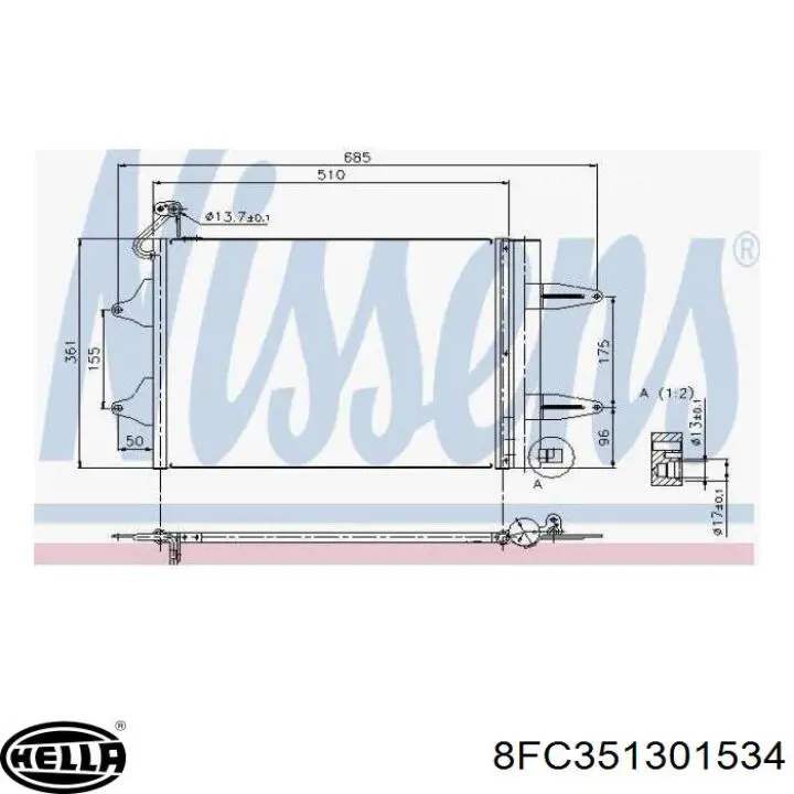 Купить 8FC351301534 HELLA Радиатор системы охлаждения кондиционера