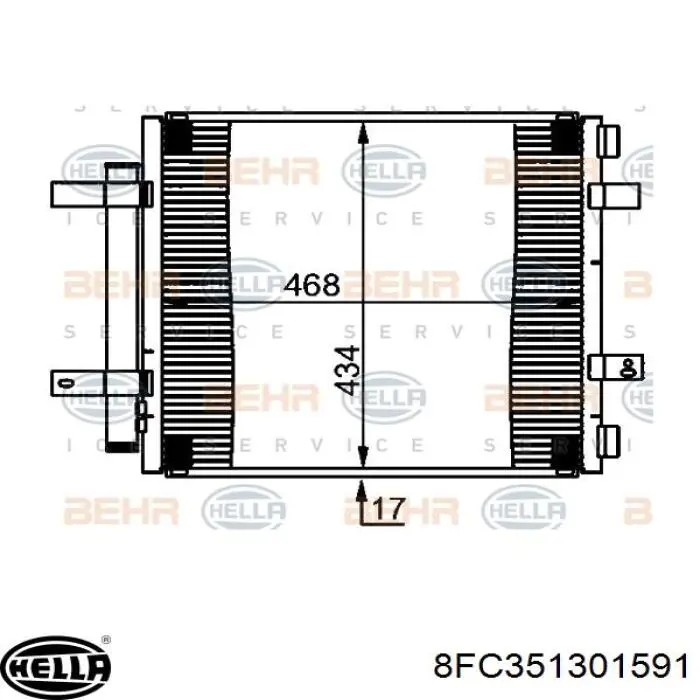 Condensador aire acondicionado 8FC351301591 HELLA