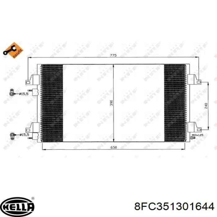 8FC351301644 HELLA радиатор кондиционера