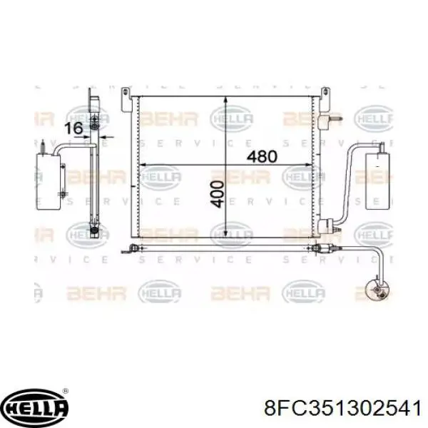 8FC351302541 HELLA радиатор кондиционера