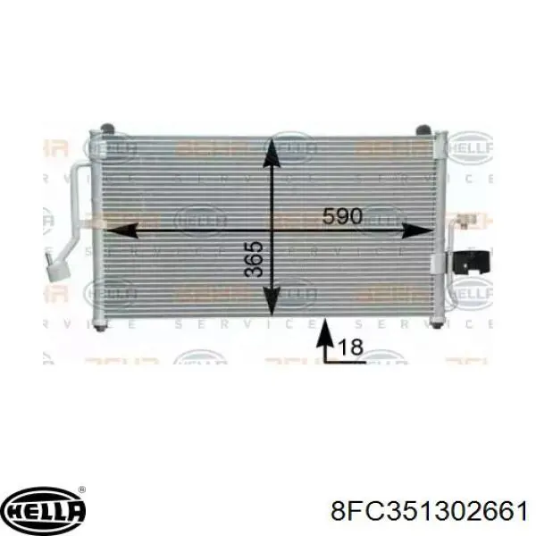 Радиатор кондиционера 8FC351302661 HELLA