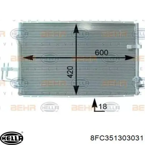 Радиатор кондиционера 0K2FA61480FF Hyundai/Kia