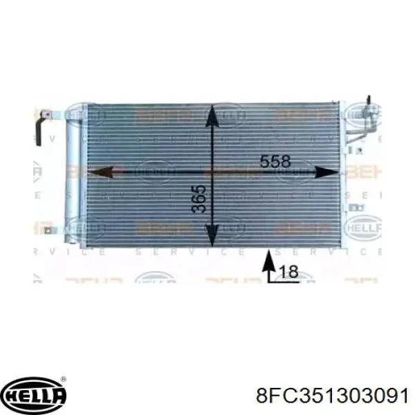 8FC351303091 HELLA радиатор кондиционера