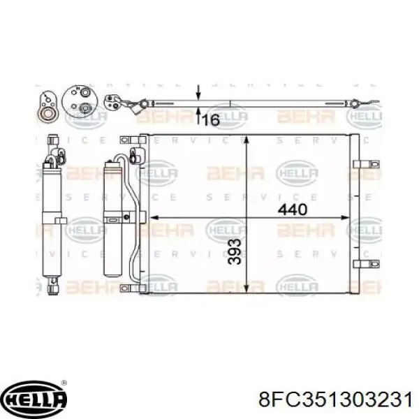 Радиатор кондиционера 921009U20B Market (OEM)