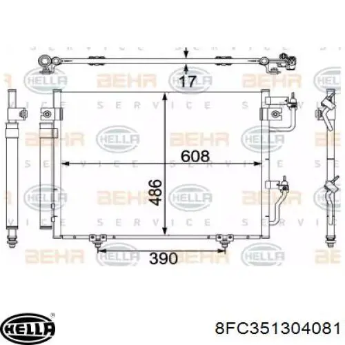 Радиатор кондиционера 8FC351304081 HELLA