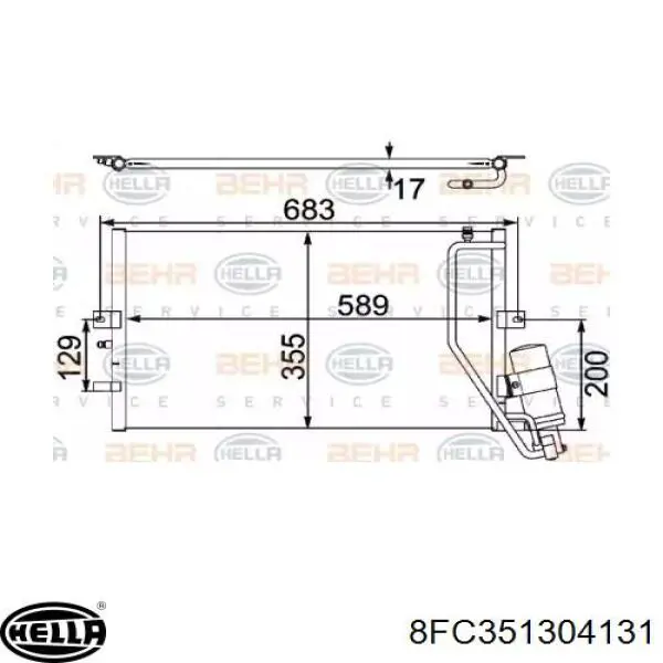 Радиатор кондиционера 8FC351304131 HELLA