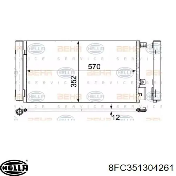 Радиатор кондиционера 8FC351304261 HELLA