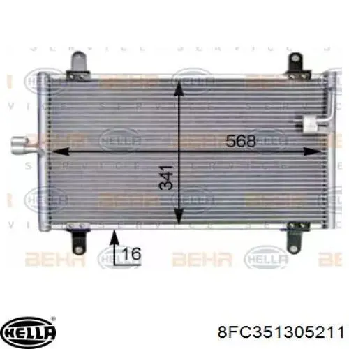 8FC351305211 HELLA радиатор кондиционера
