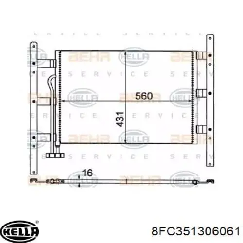 8FC351306061 HELLA радиатор кондиционера