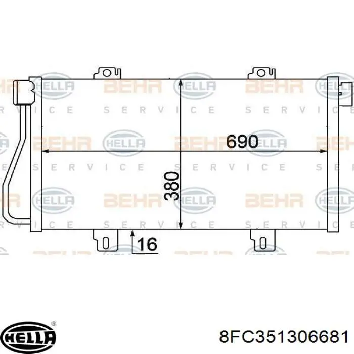 Радиатор кондиционера 7701052120 Renault (RVI)