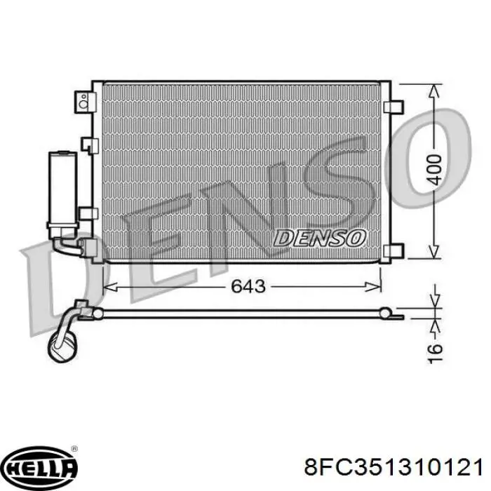 Радиатор кондиционера 8FC351310121 HELLA